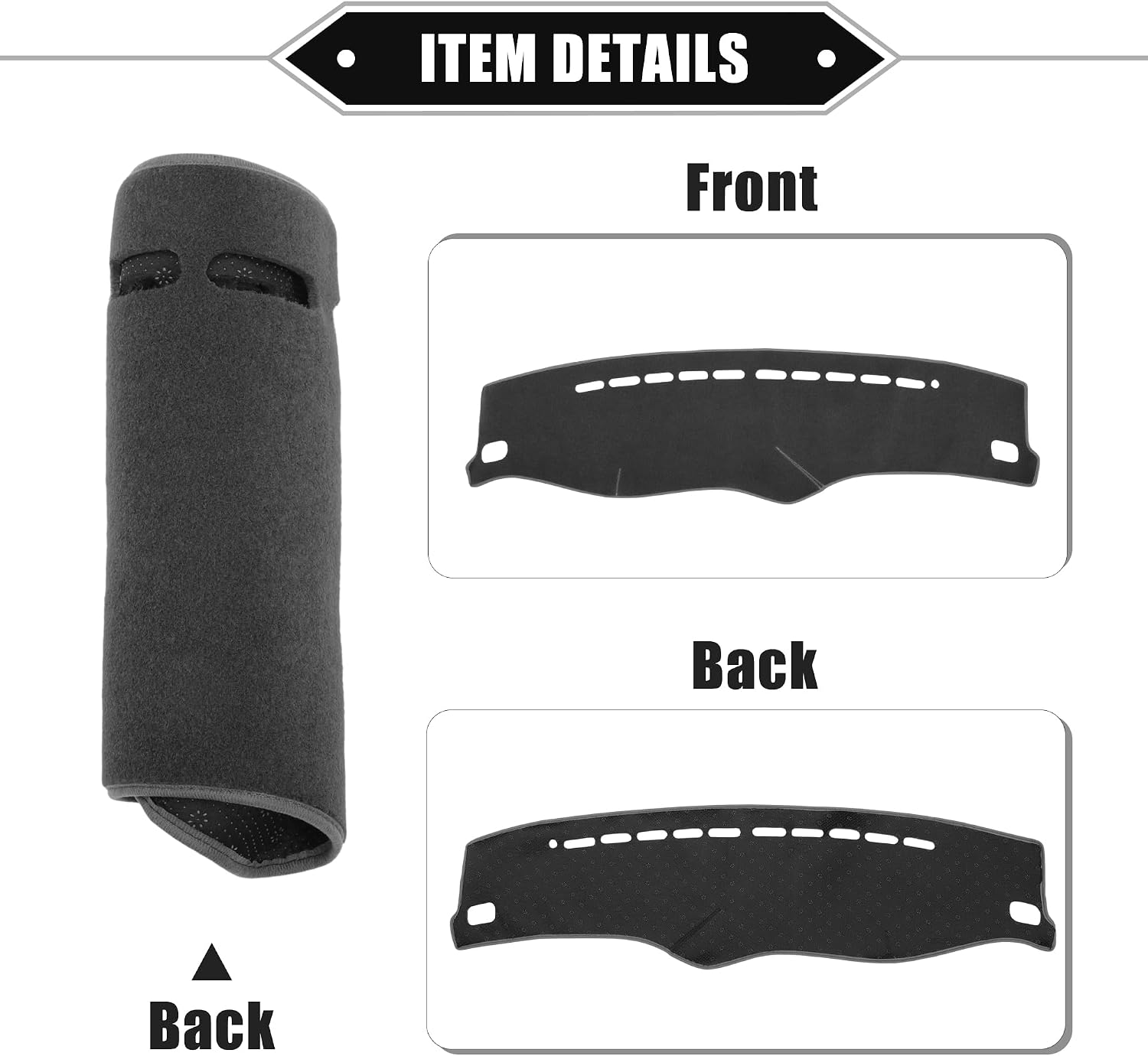 Car Dashboard Cover Compatible for Hyundai Elantra 2001-2006, Protective Polyester Gray Center Console Interior Trim Dash Cover Mat