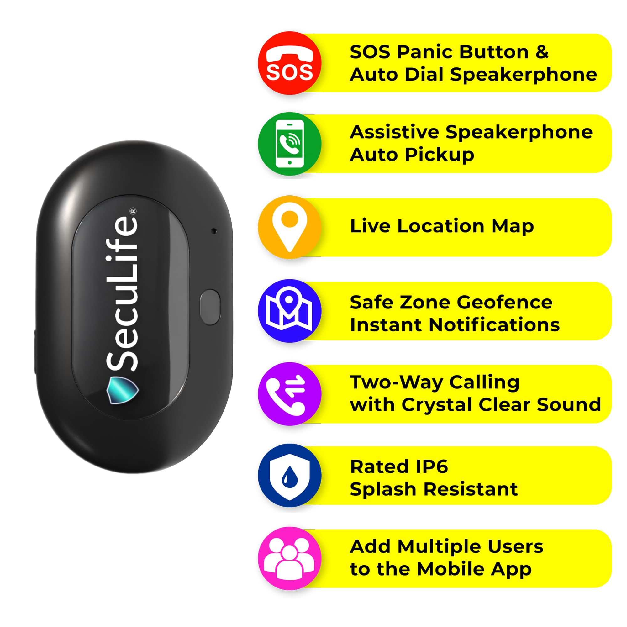 Seculife Seculife Tracking Device For Kids SecuLife Kids GPS Tracker,  Real-Time Tracking For Kids, SOS