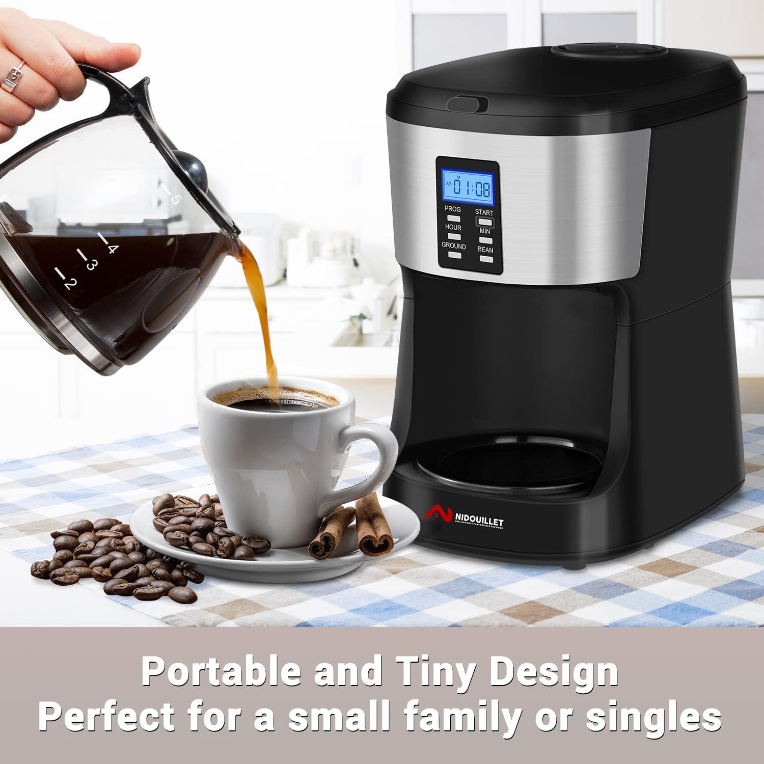 Buy Nidouillet Drip Coffee Maker,Grind 
