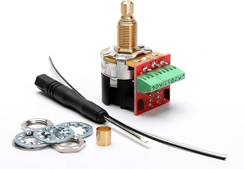 Solderless CTS Push/Pull Pot, 500K Audio Taper, DPDT, with Screwdriver and Hardware Kit, 1/4 Inch Shaft for Guitar Electronics