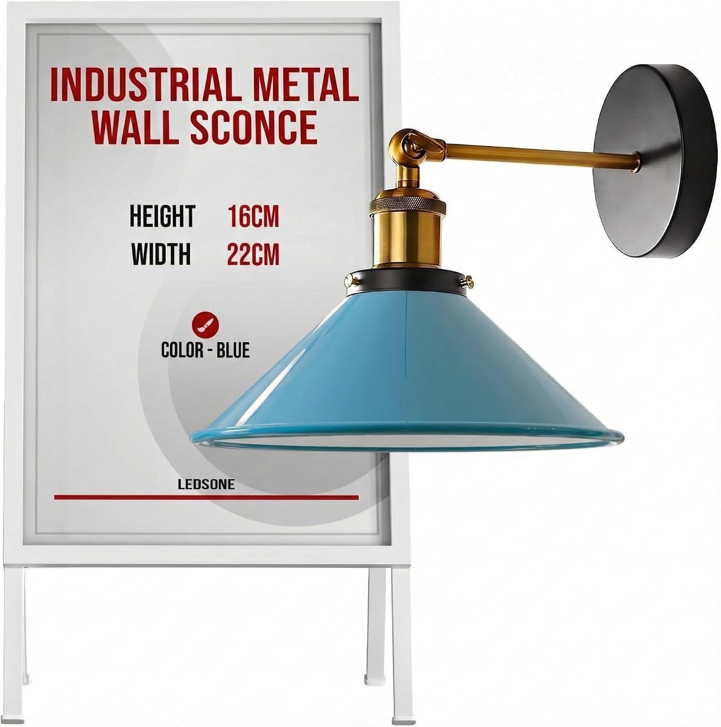 Vintage Red Wall Sconces Wall Lighting Industrial Metal Adjustable Swing Arm Wall Lamp Fixtures Indoor Wall Mounted Sconce E26 for Bedroom Galleries Living Room Hallway Kitchen (Brushed Silver)