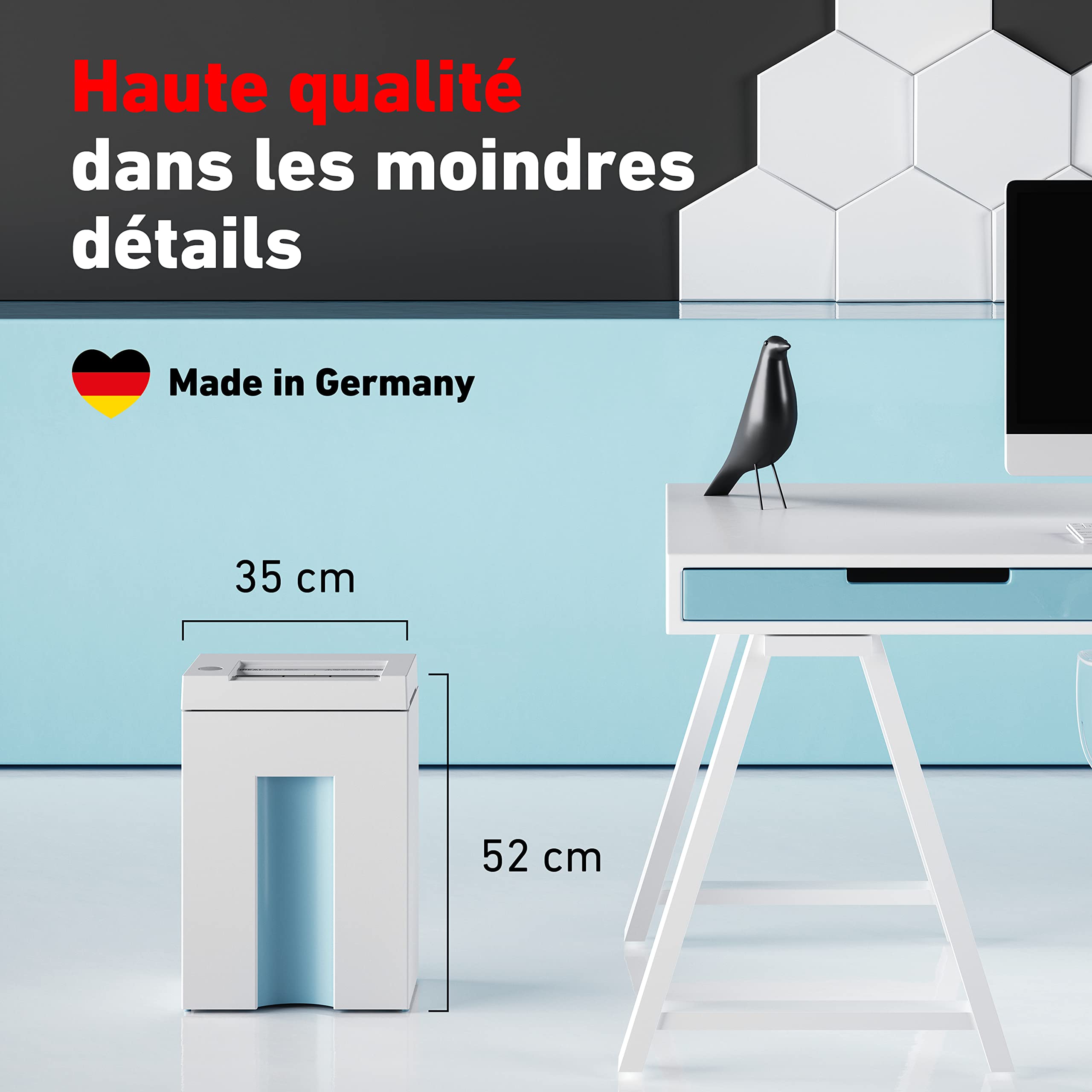 Ideal 2265 Destructeur de Documents, Niveau de sécurité P-4, Coupe croisée 3x25 mm, capacité de 6 Feuilles, Corbeille de 20L, Conforme RGPD, détruit Aussi Les Cartes de crédit, Les Trombones/agrafes | Niveau de sécurité P-4, Conforme RGPD, Corbeille de 20