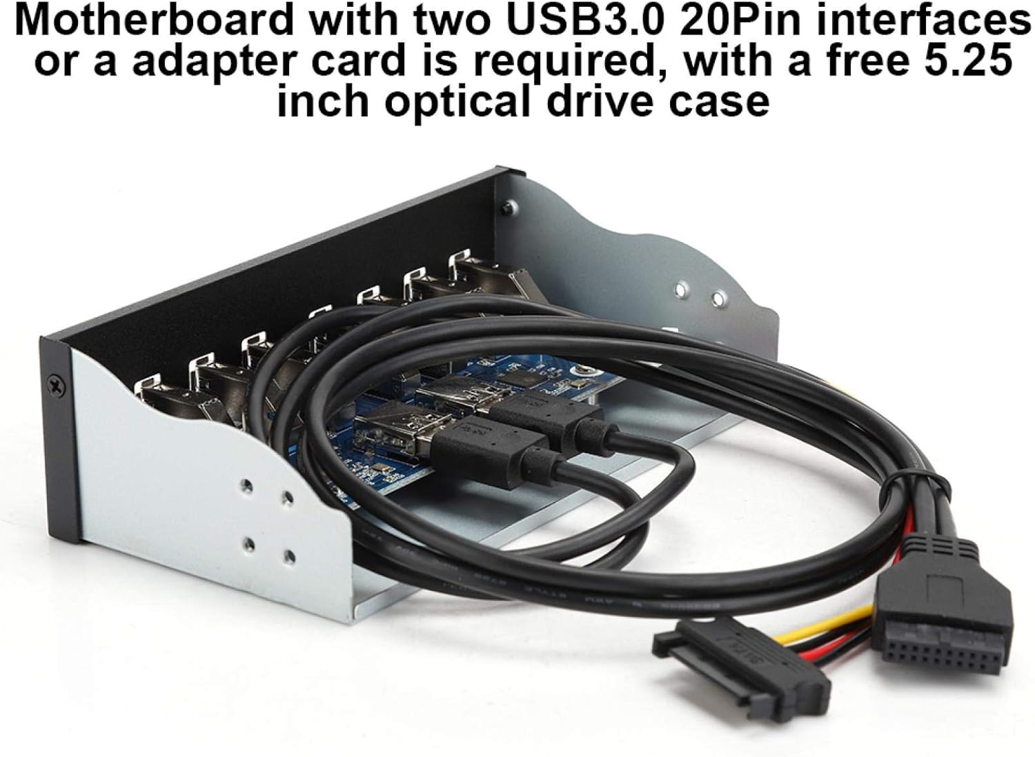 USB3.0 8-Port Optical Drive Front Panel,19Pin 8-Port Hub Optical Drive Expansion Pc Computer Front Panel Adapter,5.25 Inch Optical Drive Box Provided of