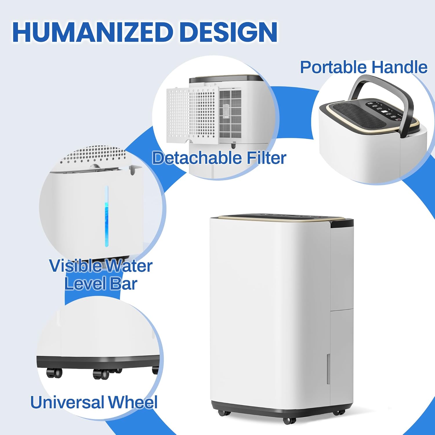 5000 Sq.Ft Dehumidifier for Basement with Drain Hose, 52 Pint Large Best Compressor Dehumidifiers for Home or Garage, Smart Humidity Control, 24H Timer & Child Lock, Ideal for Large Rooms, Garage - Image 7