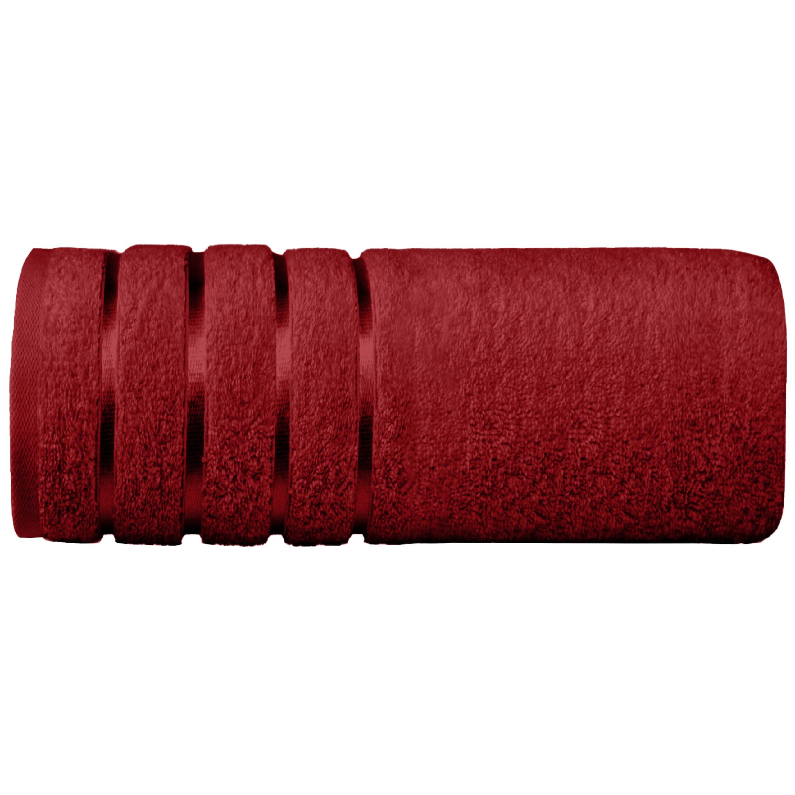 Elegant Comfort 100% Turkish Cotton 4 Lines Viscose Stripe Jumbo Bath Towel - Hotel Spa Quality Extra Large 35 x 70 Inch Bath Towel Ultra Soft, Super Absorbent Quick Dry Large Bath Towel, Burgundy