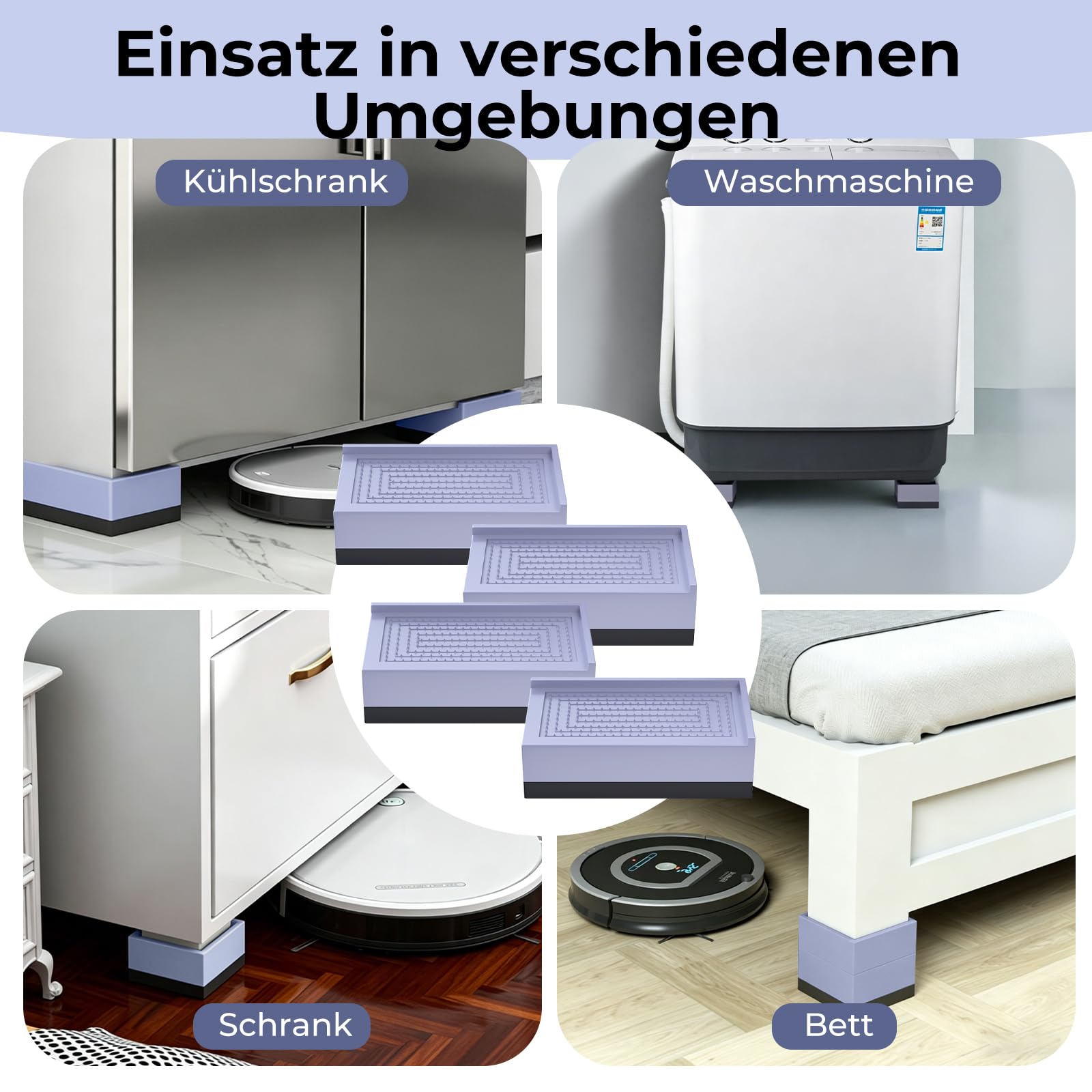 4 elevadores de muebles, patas de muebles de 4 cm, altura regulable de cama, elevador de mesa, patas de refuerzo para muebles, elevadores para lavadora, mesa, sofá y silla