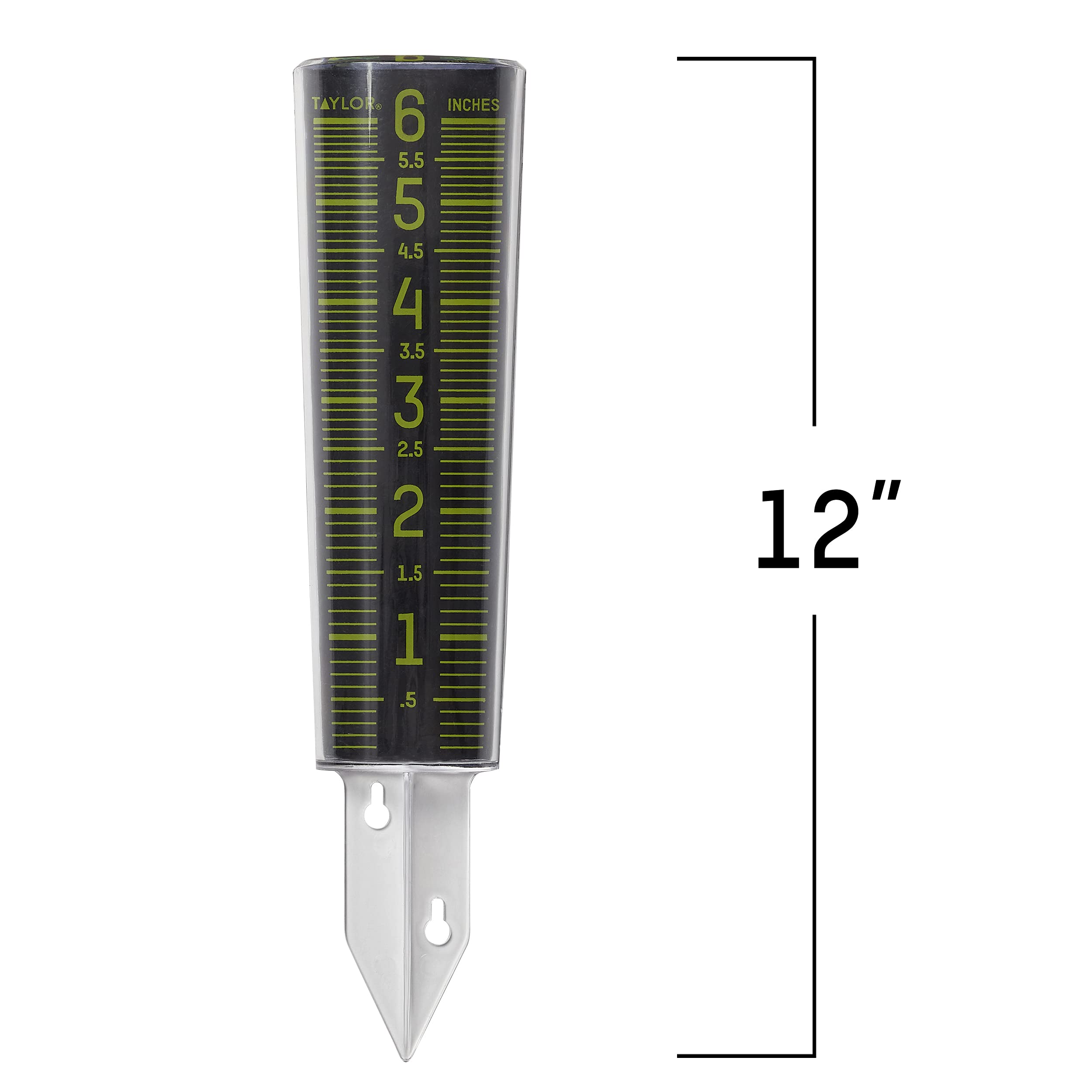Taylor Precision Products 5288423 Medidor de Lluvia Que Brilla en la Oscuridad, Negro y Verde