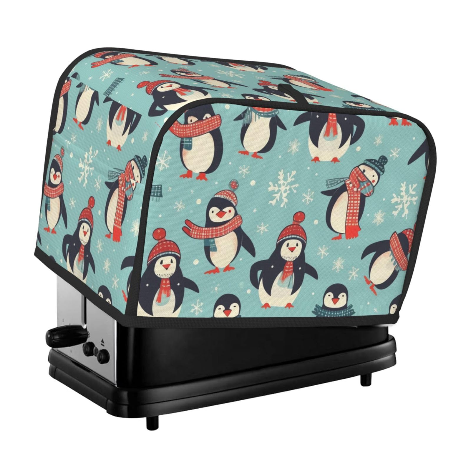 Toaster Covers 2 Slice Winter Christmas Penguins Bread Machine Cover Quilted Toaster Dustproof Cover Washable Appliance Cover Bread Maker Protective For Kitchen Small Appliance