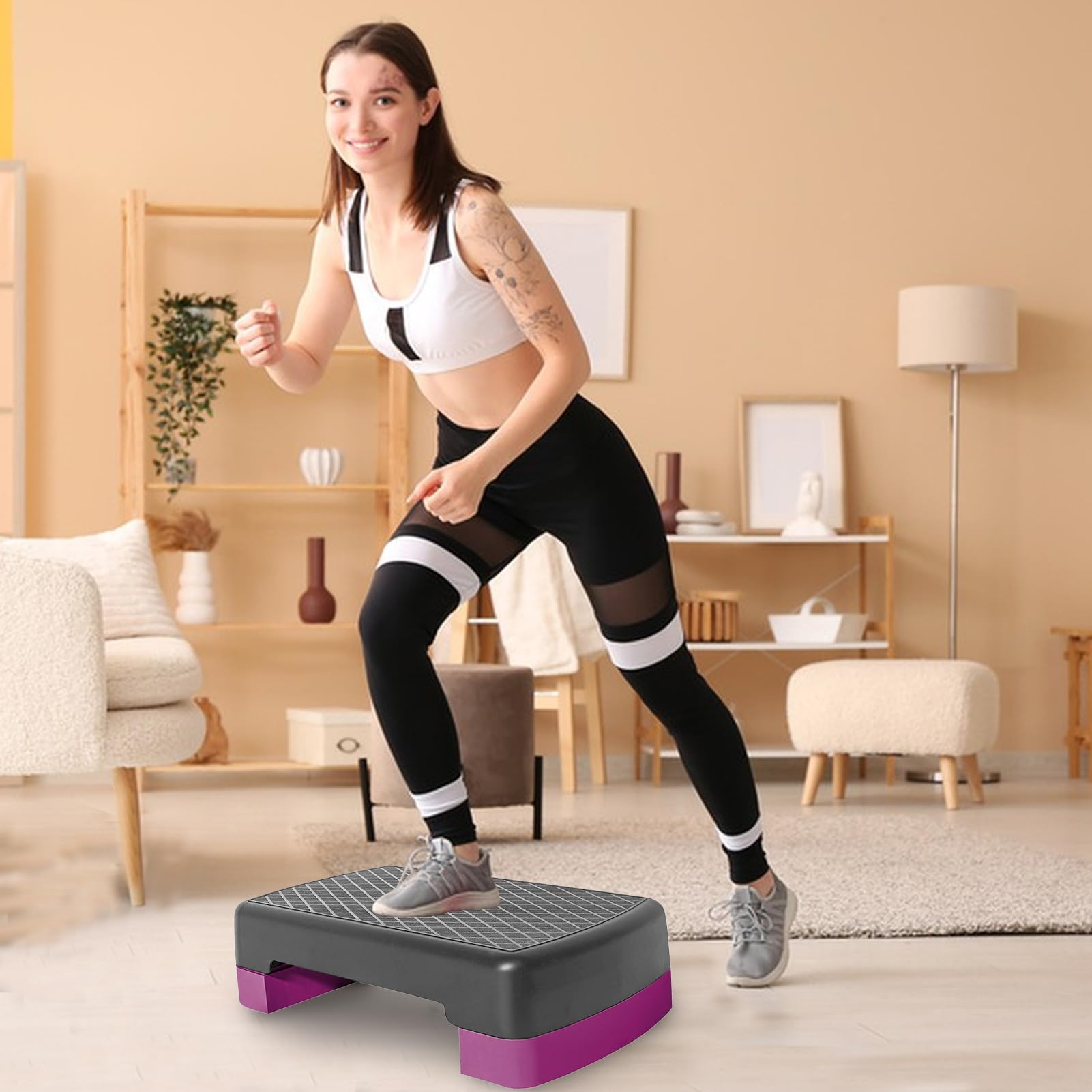 Stepper Per Esercizi, Stepper Regolabile In Altezza Per Esercizi, Pedana Antiscivolo Da 45 Cm Per Allenamento Cardio, Aerobica, Palestra E Casa