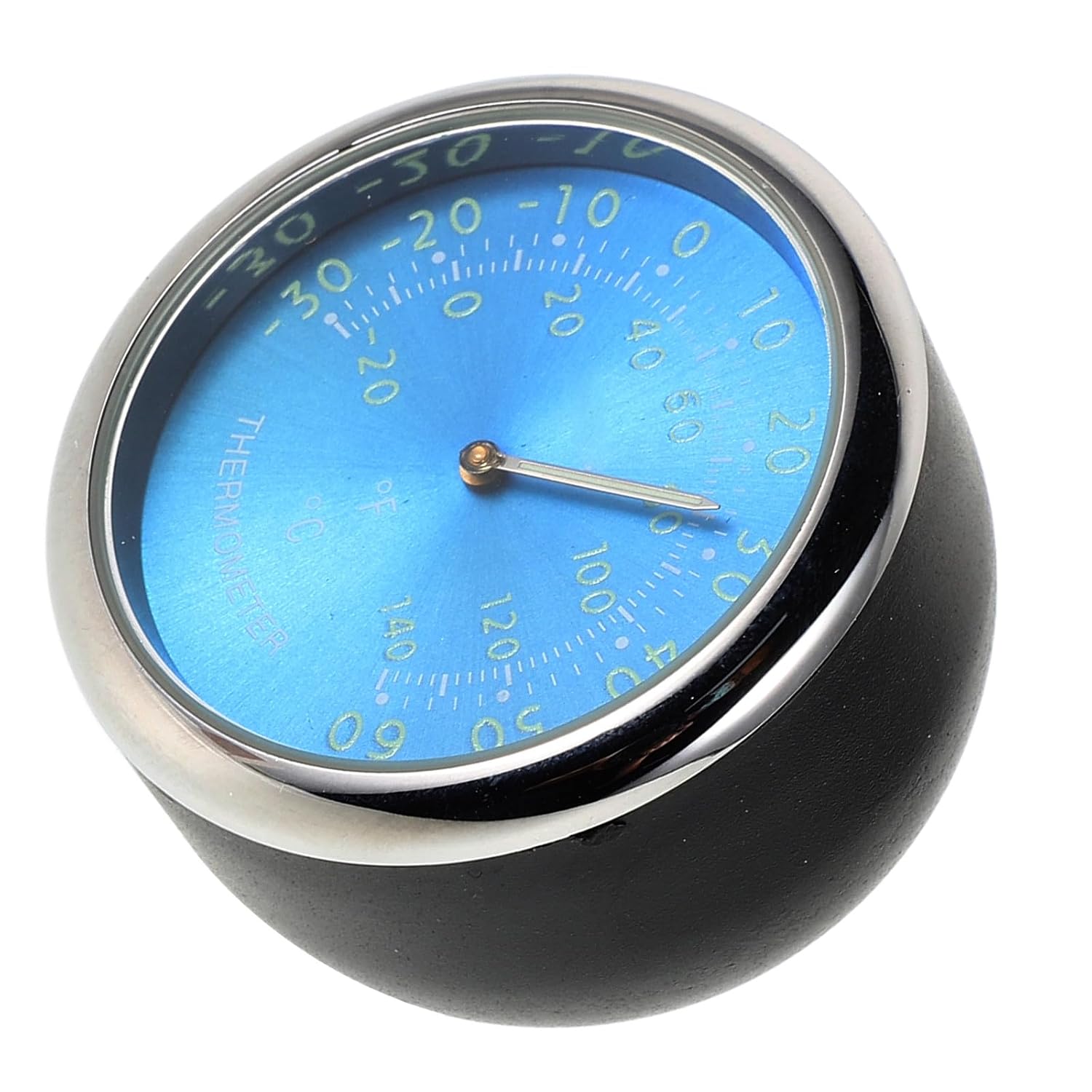 Blue Luminous Car Interior Thermometer with Digital Quartz Clock Real Temperature Monitoring Glow Dark Display for Vehicle Dashboard Decoration and Nighttime Visibility