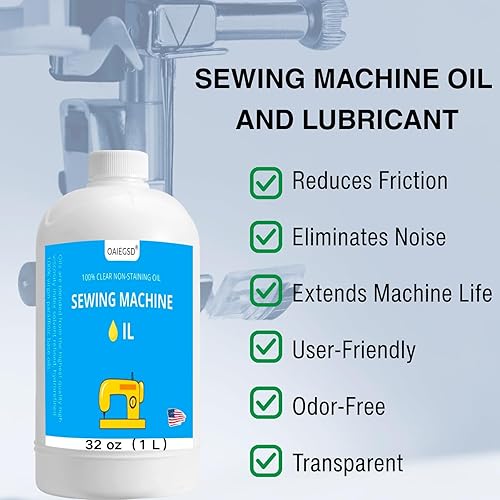 Vista 11 de Kit de aceite y limpieza para máquina de coser de luz fina de 1 oz, incluye aplicador de punta de aguja y cepillo de doble extremo, aceite
