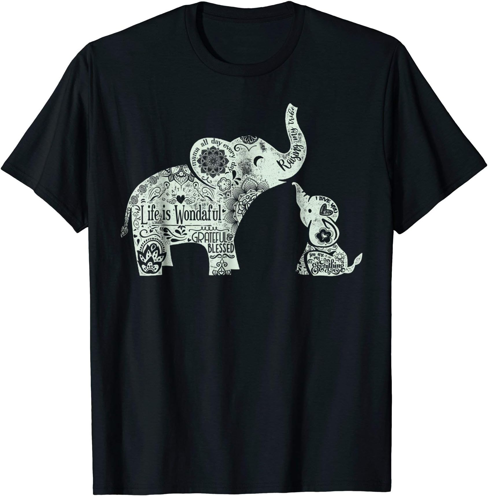 Life is WondafulMama and Baby Elephants Shirt T-Shirt