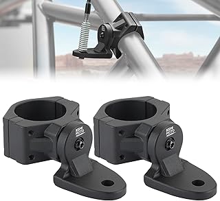 Kemimoto UTV Whip Mount Flag Whip Light Mount 2PCS, Heavy Duty Adjustable for 1.75-2 inch Roll Bar Cage Compatible with RZR 900 1000 XP Pro Turbo Maverick Commander