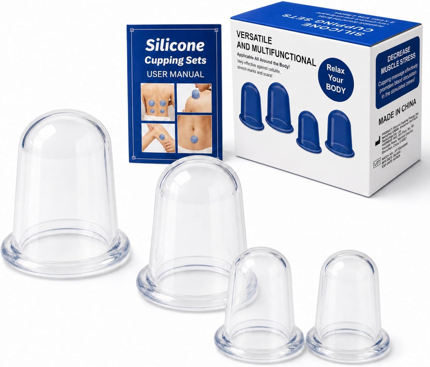 ELERA Silicone Cupping Therapy Set – 4-Pack