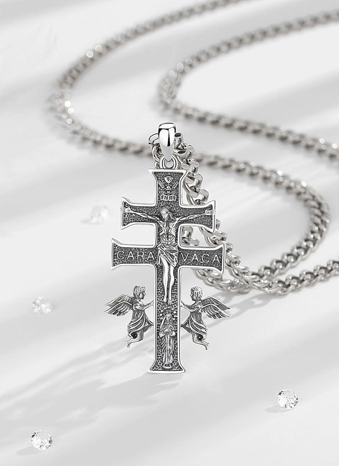 CELESTIA 925 Sterling Silver St. Michael/St. Christopher/St. Benedict/St. Gabriel/Virgin Mary/Jesus/Caravaca/Metatron/Seal of Seven Archangel Medals for Men Women Religious Gifts - Image 3