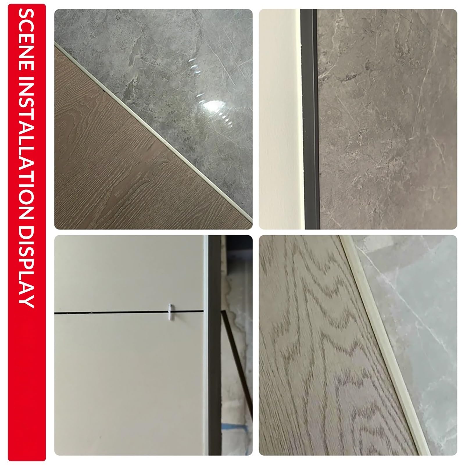 Tira de borde de metal de 90 cm x 3 piezas de perfil de aluminio flexible para azulejos de madera y suelos laminados, resistente e ideal para instalaciones profesionales y de bricolaje