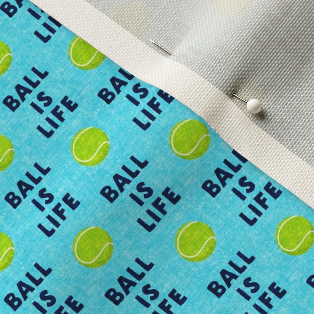 Spoonflower Fabric - Scale Ball Life Blue Dog Tennis Cute Printed on Upholstery Velvet Fabric Fat Quarter - Upholstery Home Decor Bottomweight Apparel
