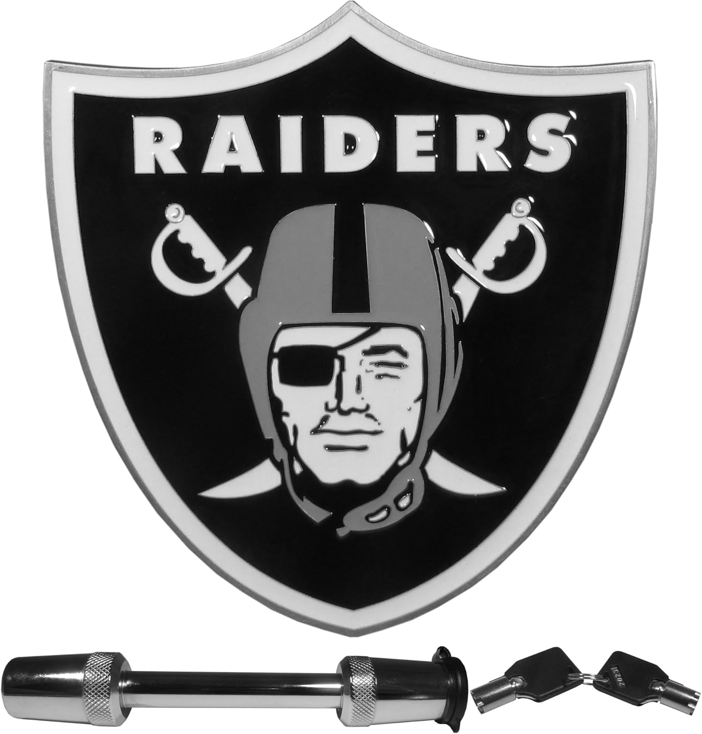 Siskiyou Sports NFL Las Vegas Raiders Trailer Hitch with Hitch Lock, Team Colors, One Size