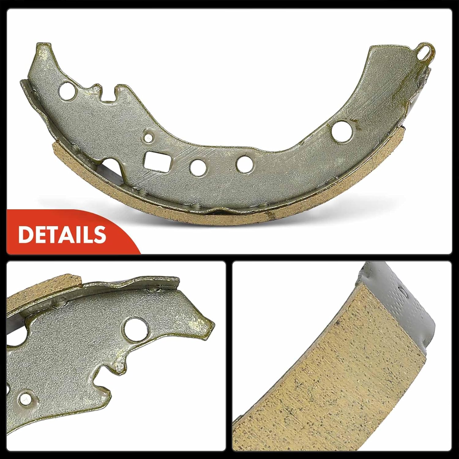 A-Premium Rear Ceramic Drum Brake Shoes Set Compatible with Select Toyota & Scion Models - Corolla 2009-2019, Prius C 2012-2019, xD 2008-2014, iQ 2013, 4 Pcs