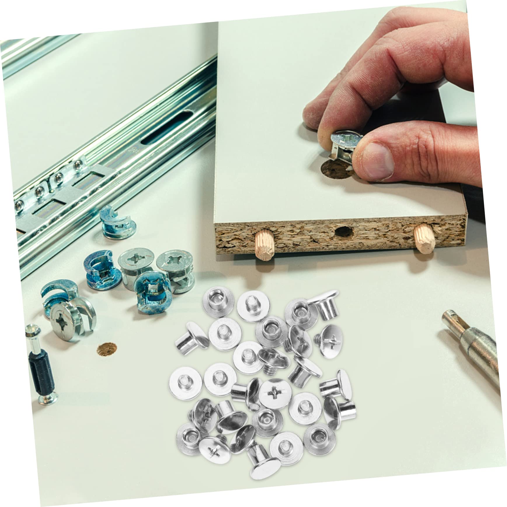 FUNOMOCYA Book Binding Screws Mother-in-Law Nails Binding Screws Set of 75 Material