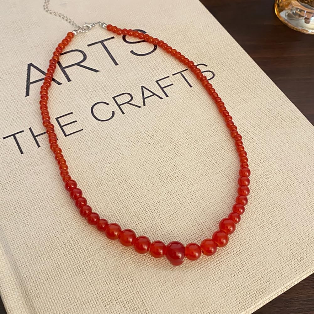 Red Carnelian Necklace for Women Natural Stone Beads Choker Necklaces Healing Gemstone Carnelian Beaded Necklace Dainty Jewelry Gift - Image 6