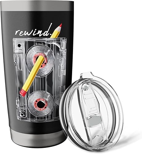 Miniatura 5 de Rewind Compact Cassette Nostalgia 80s 90s Retro Music Lover Stainless Steel Insulated Tumbler