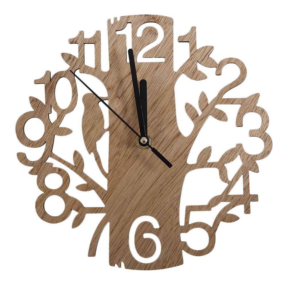 Horloge murale muete pour un sommeil sans tic-tac grâce au mouvement quartz de cette horloge arbre