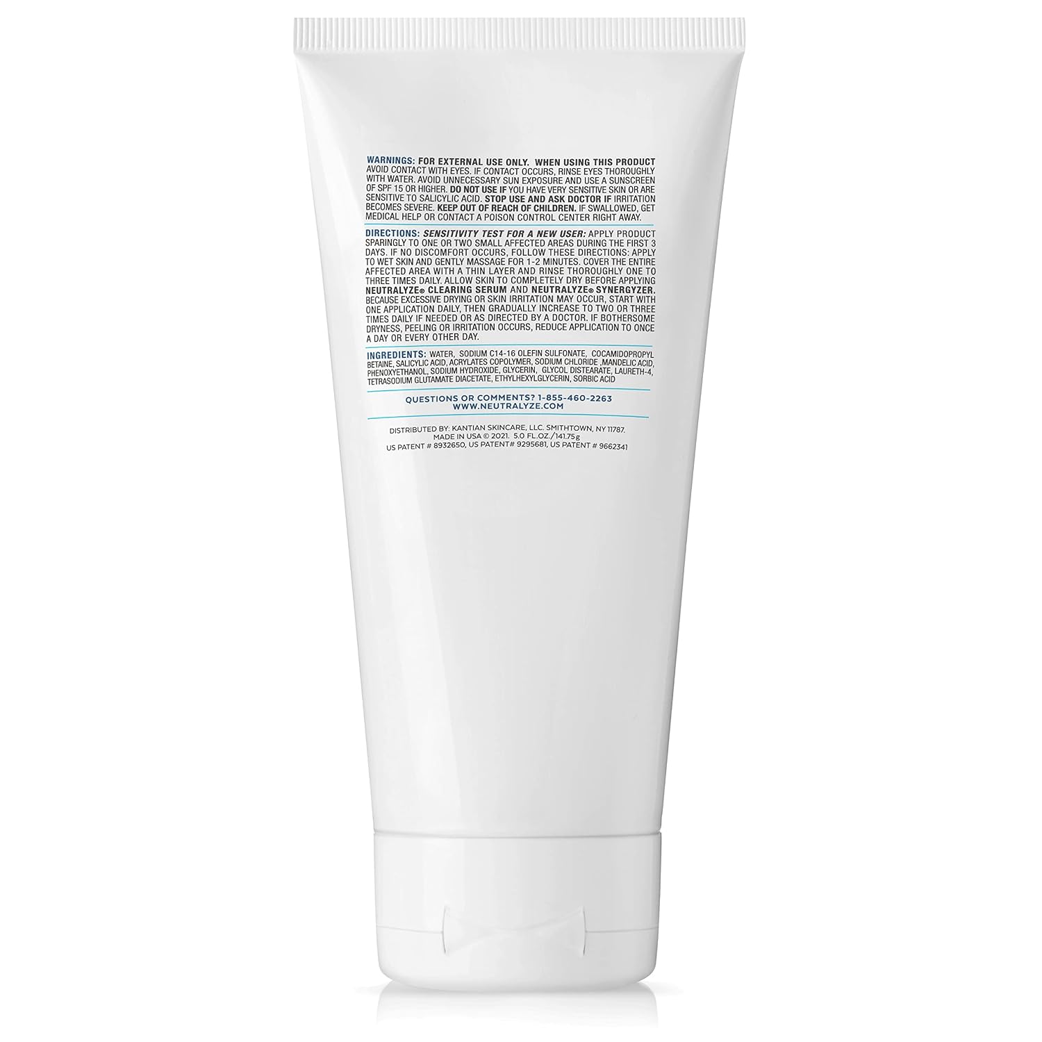 Neutralyze Mandelic Acid Face Wash for Acne-Prone Skin — 2% Salicylic Acid Daily Cleanser with DuoClear System, Fragrance-Free, Sulfate-Free, for Sensitive & Combination Skin — Step 1 (5 fl oz)