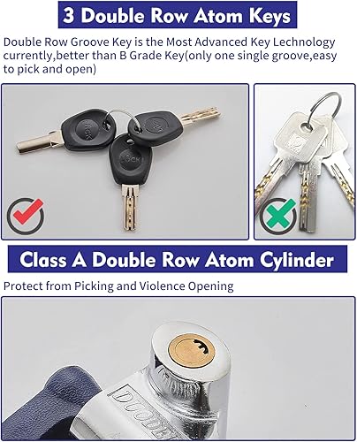 Miniatura 4 de Dispositivo antirrobo para volante de automóvil, bloqueo de freno de pedal de volante, doble gancho retráctil, productos de seguridad