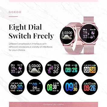 Amazon.com: GOKOO Reloj inteligente para mujeres con monitor de sueño de  frecuencia cardíaca todo el día IP67 impermeable rastreador de actividad  contador de calorías rastreador de fitness rosa : Electrónica
