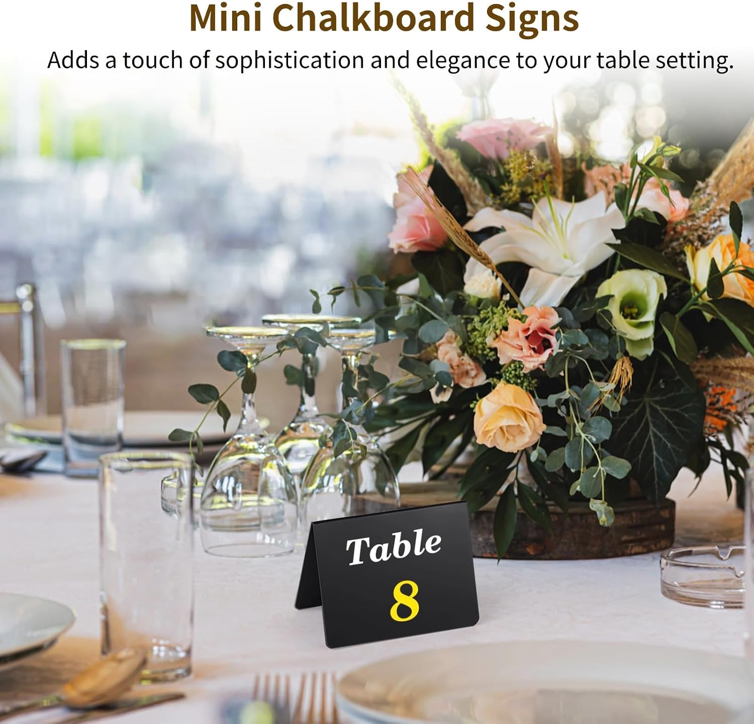 24 Mini Acrylic Chalkboard Signs with Pen & Cloth, Reusable Tabletop Food Labels, Perfect for Weddings and Events