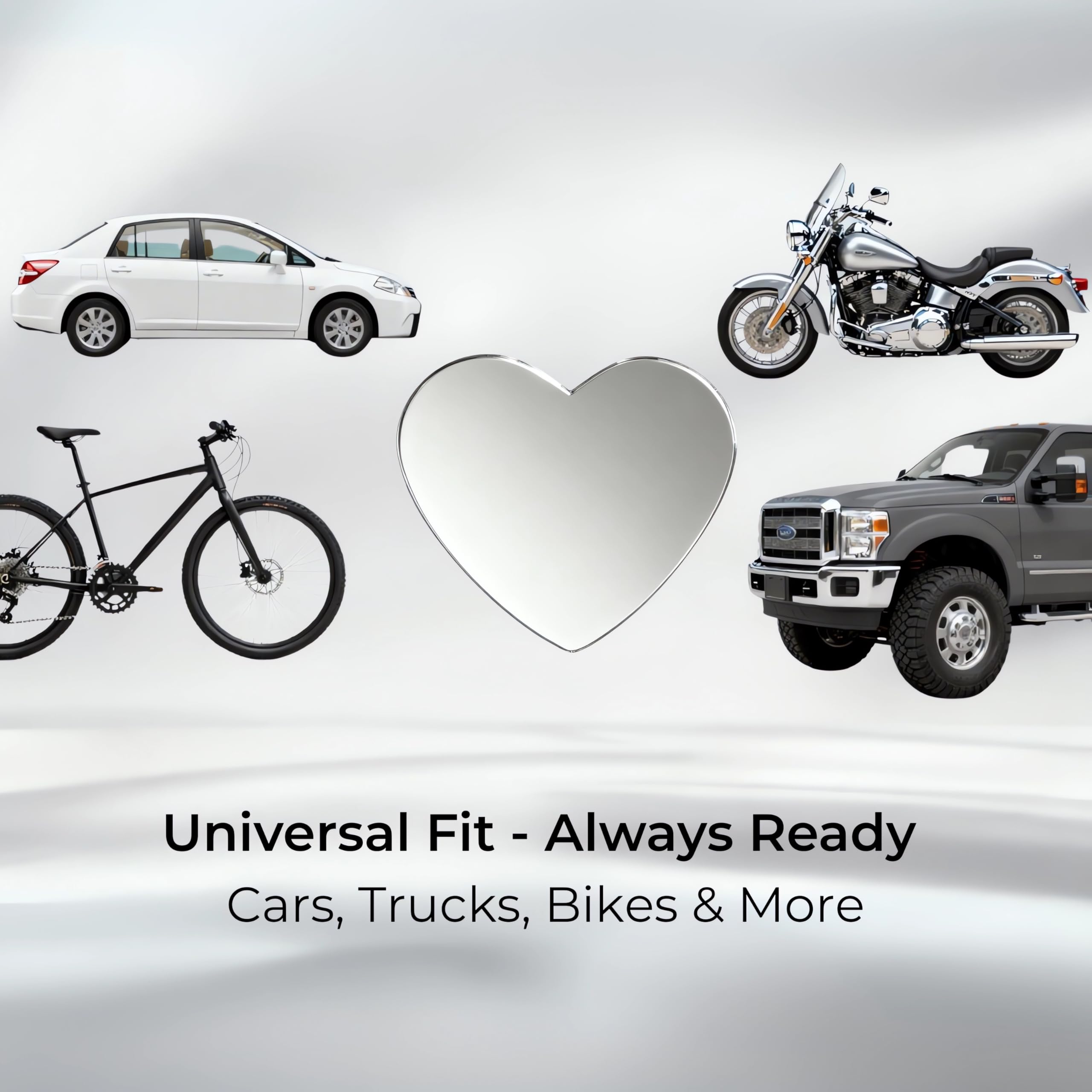 2 pcs Blind Spot Mirrors 2 Heart Shaped HD Glass Convex 360 Wide Angle Side Rear View Mirror — view 7