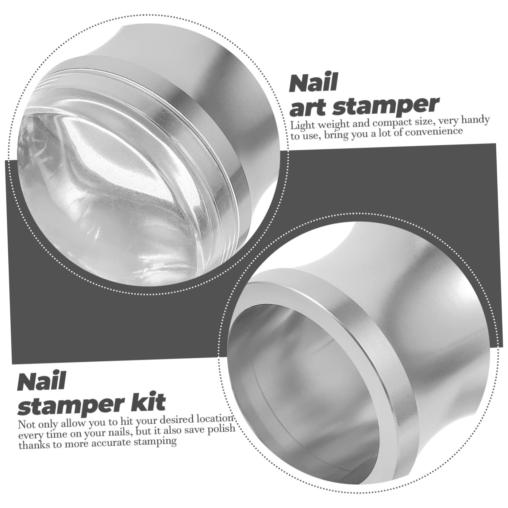 5juegos Estampadores De Uñas De Silicona Para Arte De Uñas Herramientas De Manicura Para Estampado Francés Cabezal Transparente y Raspador