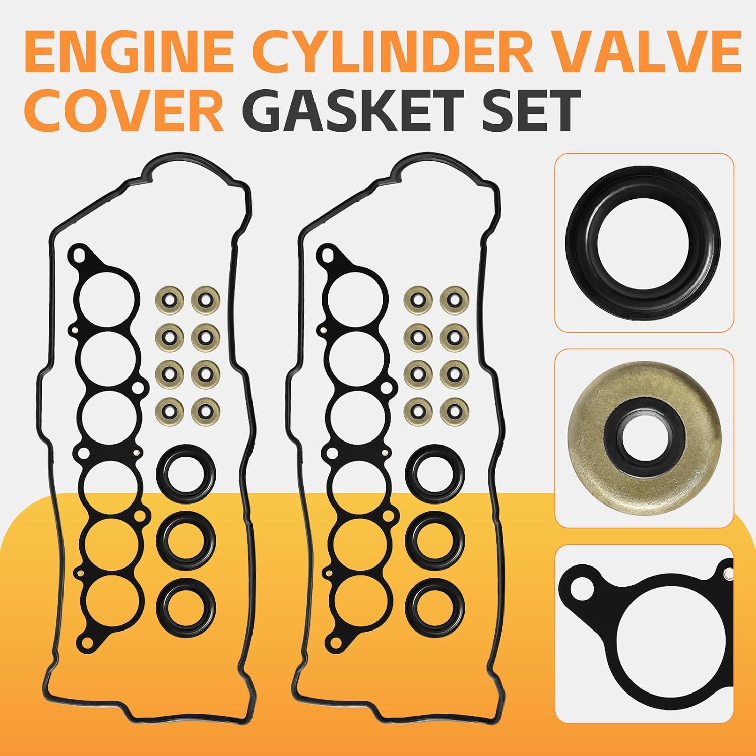 VS50422R MS95899 Engine Cylinder Valve Cover Gasket Set fit for Toyota 3.4 V6 5vz-fe 1996-2002 4Runner 1995-1998 T100 1995-2004 Tacoma 2000-2004 Tundra