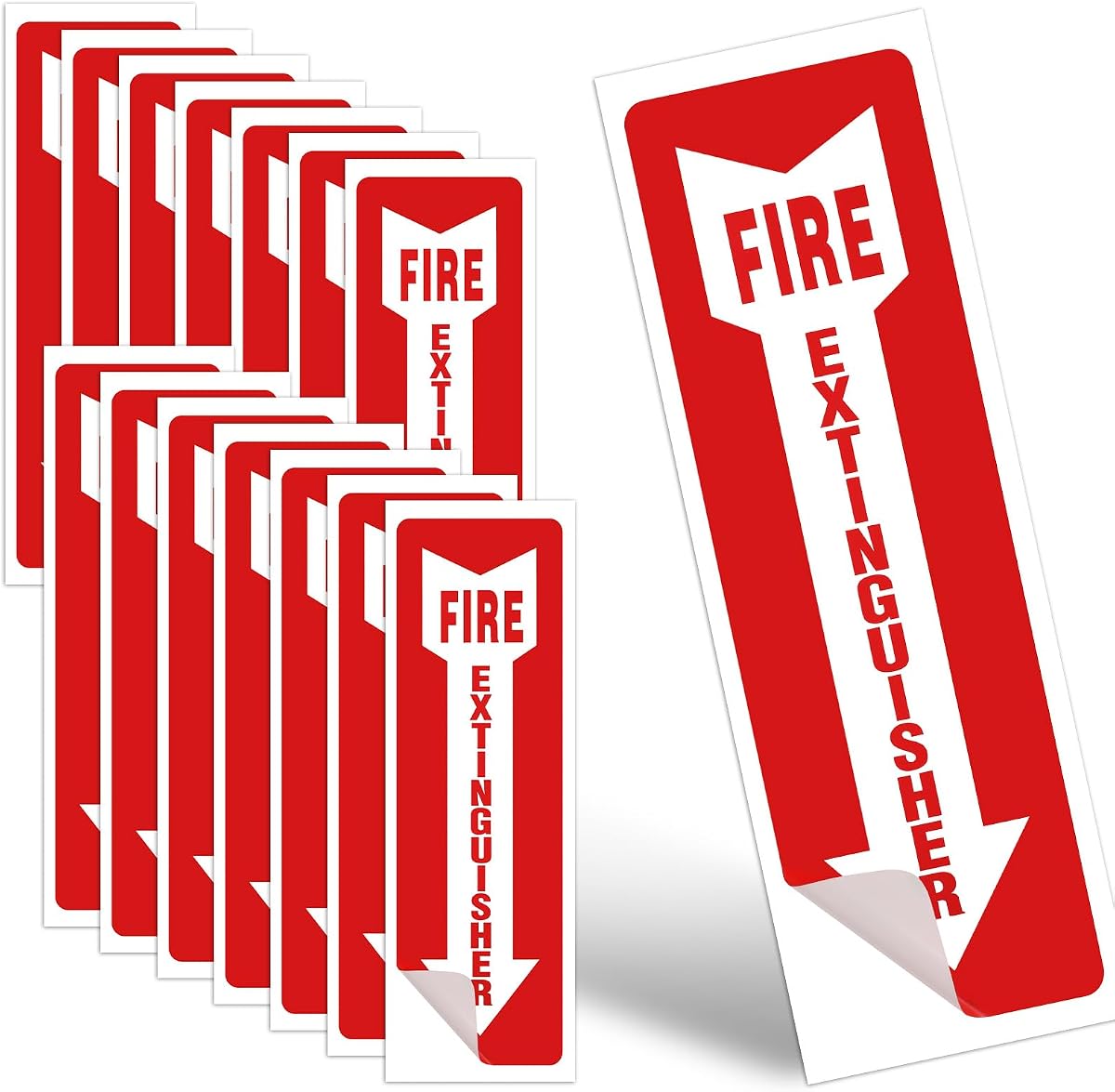 15 Pack Fire Extinguisher Signs 4x12 Inch Self Adhesive for Home | self adhesive fire extinguisher signs, waterproof and weather resistant for indoor and outdoor use
