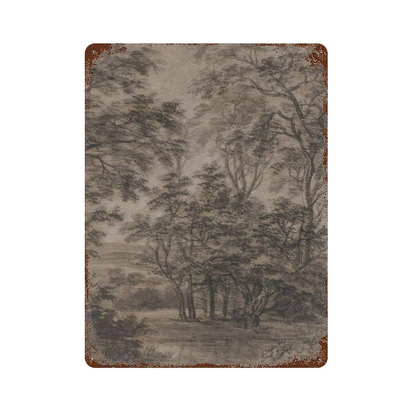 xiaoxiaoshen Vintage Woodland Landscape Rustic (2) Wall Decor Art Metal Tin Poster Modern Home Decor Art Home Bar Shop Decorations Vintage Sign 40x30cm