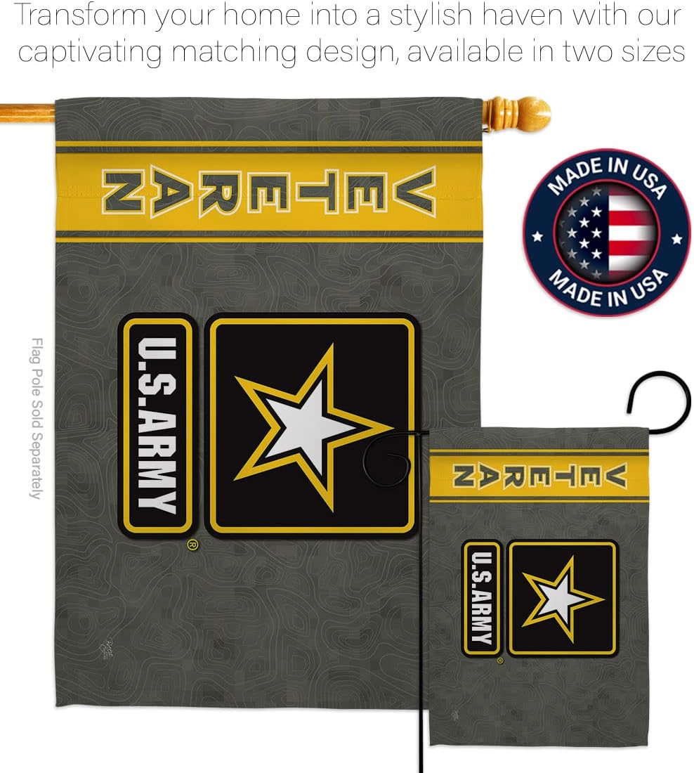 Army Veteran Dorm Decor Banner Wall Flag Pole Patio Lawn Garden Room Decoration Indoor Outdoor Tapestry Armed Forces Official Rangers United StateMilitary Memorabilia Memorial Day Gift Made in USA