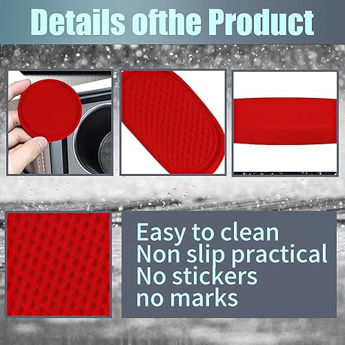 Miniatura 6 de fasebeek 4 PCS Car Center Console Coaster, 2.75" x 0.19" PVC Soft Rubber Concave Convex Honeycomb Anti-Slip Coaster, Multi-Functional Practical