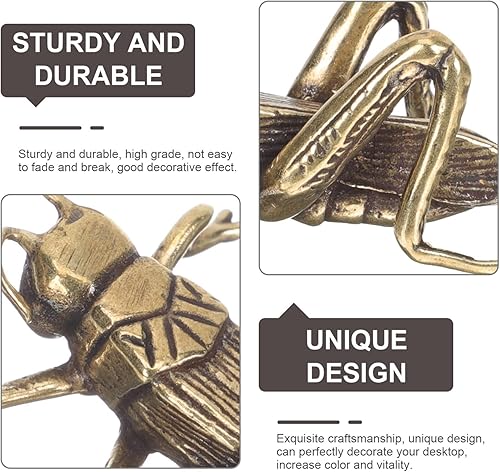 Miniatura 7 de 1 estatua de grillo de latón de Feng Shui, figura de grillo de la suerte, figura de riqueza, decoración del hogar, coleccionable