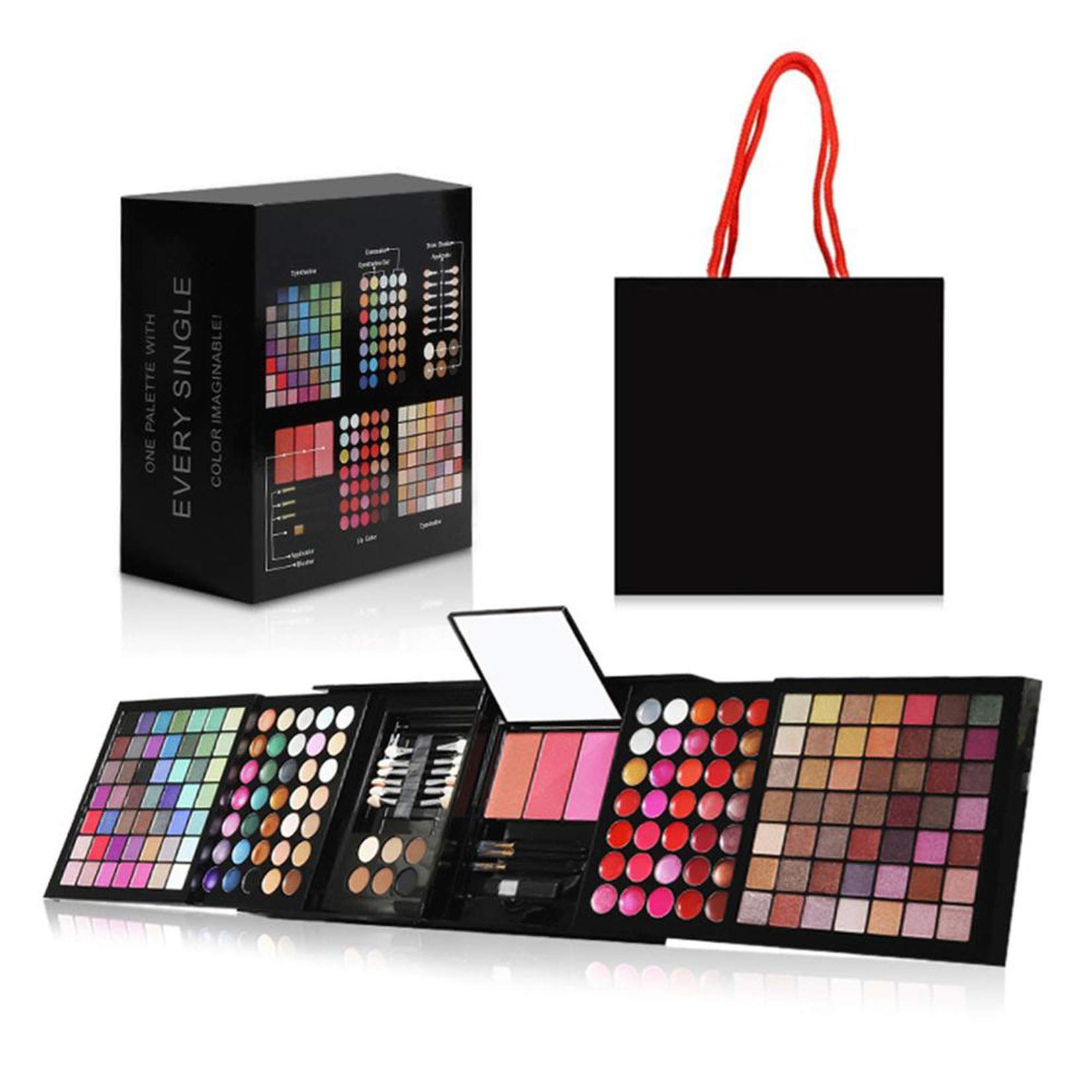 Palette di ombretti multicolore professionale per Trucco Occhi con Correttore, Blush e Lucidalabbra