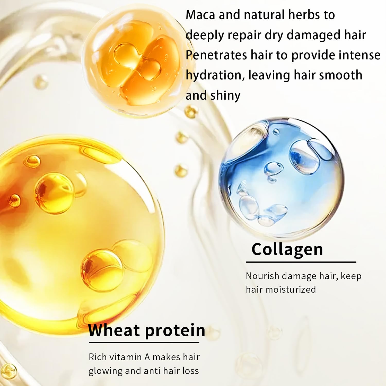 Hair Mask Collagen, Hair Masks for Dry Damaged Hair Argan Oil Collagen Hair Mask Essence - Image 3