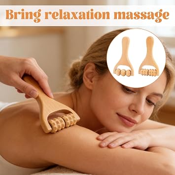 Wooden Massage Roller, 2 Pcs Wooden Massage Tool, Wood Therapy Massages Tools for Relaxes Thigh,Leg,Hands Full Body,Muscle