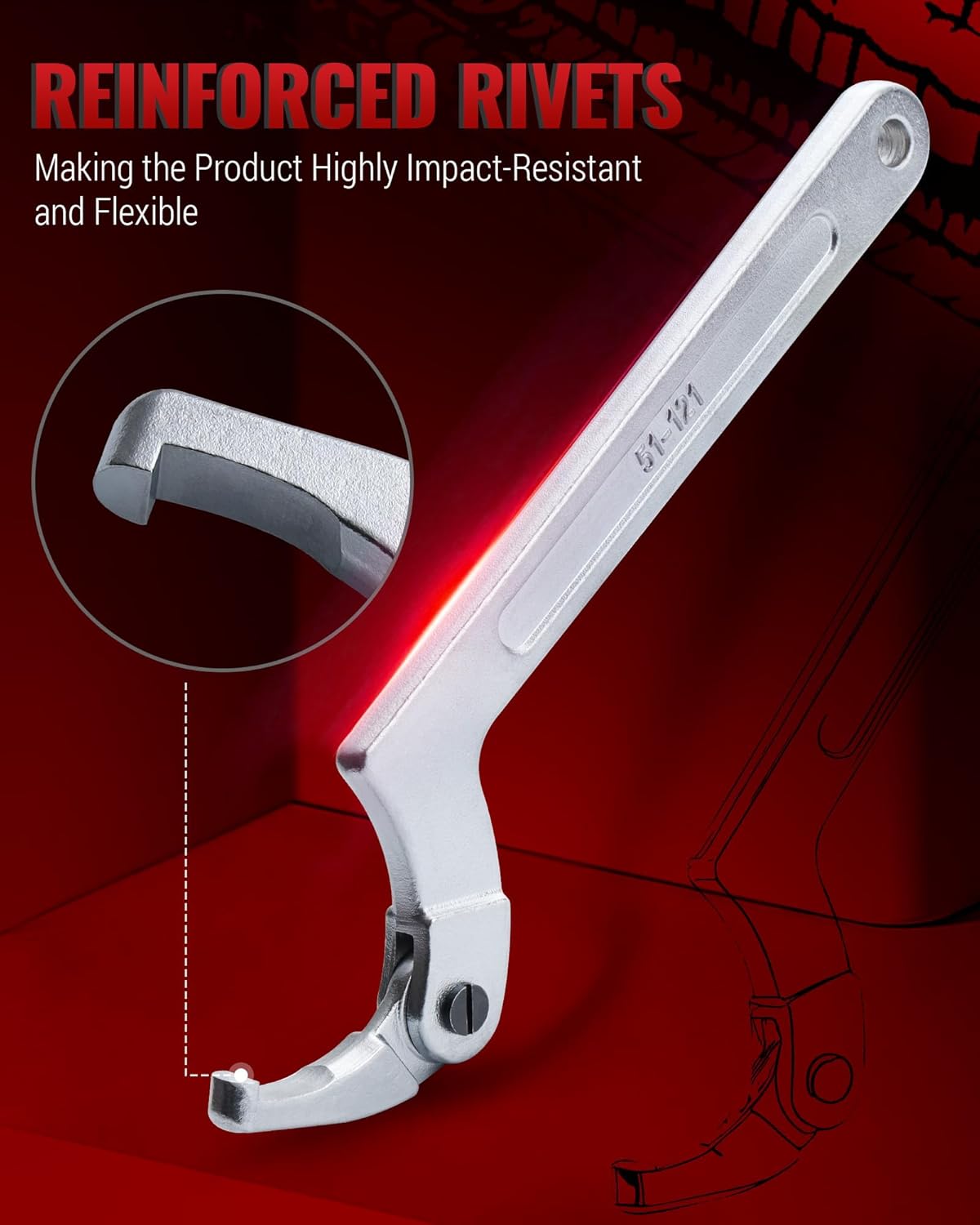 Spanner Wrench Set with Changeable Heads, 11 Pcs Adjustable Spanner Wrench Tool for Hydraulic Ram Cylinder, Mechanical Machine, Equipments Vehicles