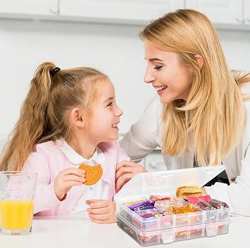 2PCS Snack Box with Compartments, Travel Snack Box for Plane