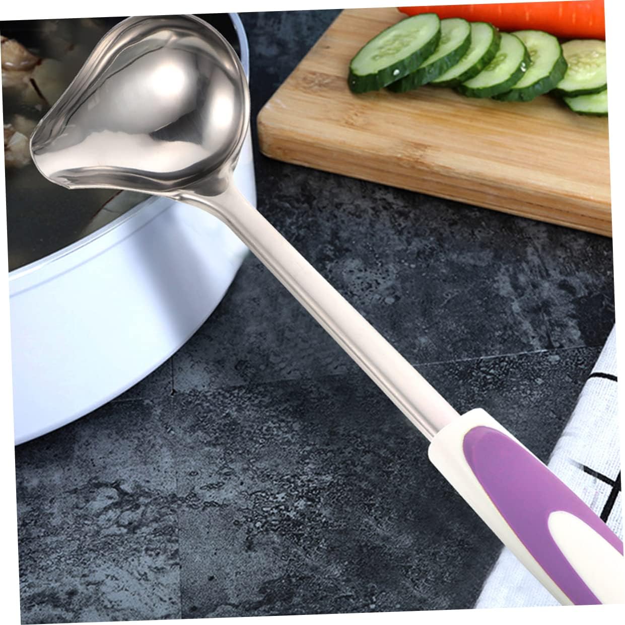 Sauce Ladles and Long Handle 2pcs Stainless Steel with Pouring Spout
