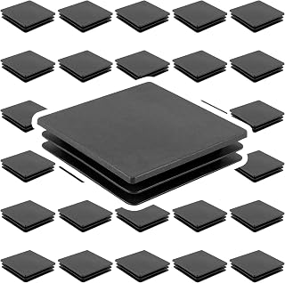 HOZEON 30 Pack 4 x 4 inches Square Plastic Plug, Thickened Durable Square Tubing End Caps, Square Tubing End Caps for Table Legs, Chair Legs, Fence Post Pipe Tube End, Furniture Sliding, Black