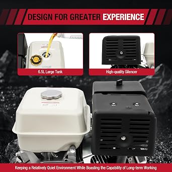 15HP 4 Stroke Gasoline Engine, 420CC 9700W Petrol Motor Engine for Lawnmowers Go-Karts Trenchers Dosing Machines Pull Start Motor 1.72Gal Fuel Tank Forced Air Cooling System
