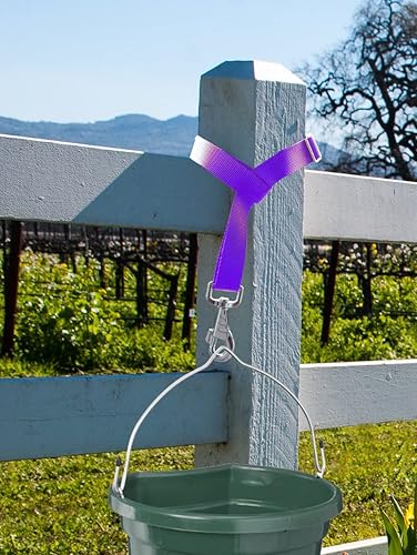 Miniatura 19 de Correa ajustable de nailon para cubeta (paquete de 3) para redes de heno, cubos de agua, correa para colgar, comederos de caballos al aire libre