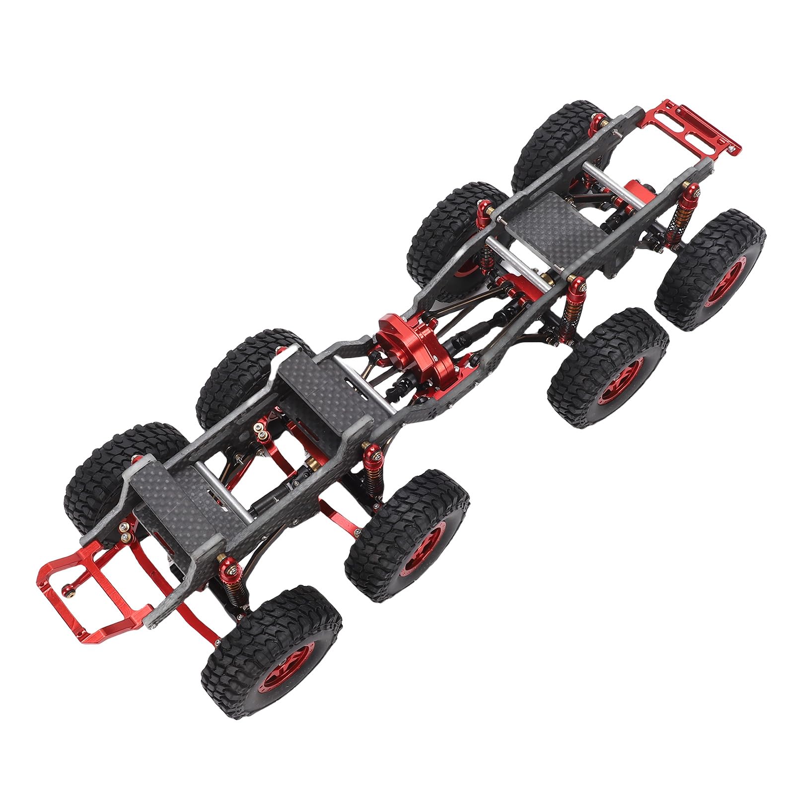 Gedourain Wymiana Ramy Podwozia RC z Włókna Węglowego o Niskiej Grawitacji środkowej do Samochodu Axial SCX24 8x8 RC do Profesjonalnej Modyfikacji (Czarny Czerwony)