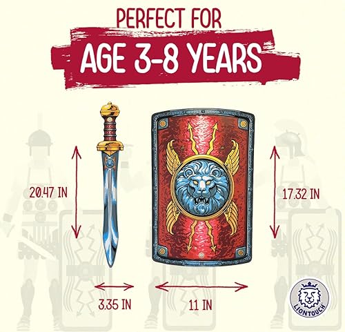 Miniatura 4 de Liontouch Espada y escudo legionario romano  Juego de juguetes de combate históricos para niños jugar como soldado en la antigua Roma  Armas seguras